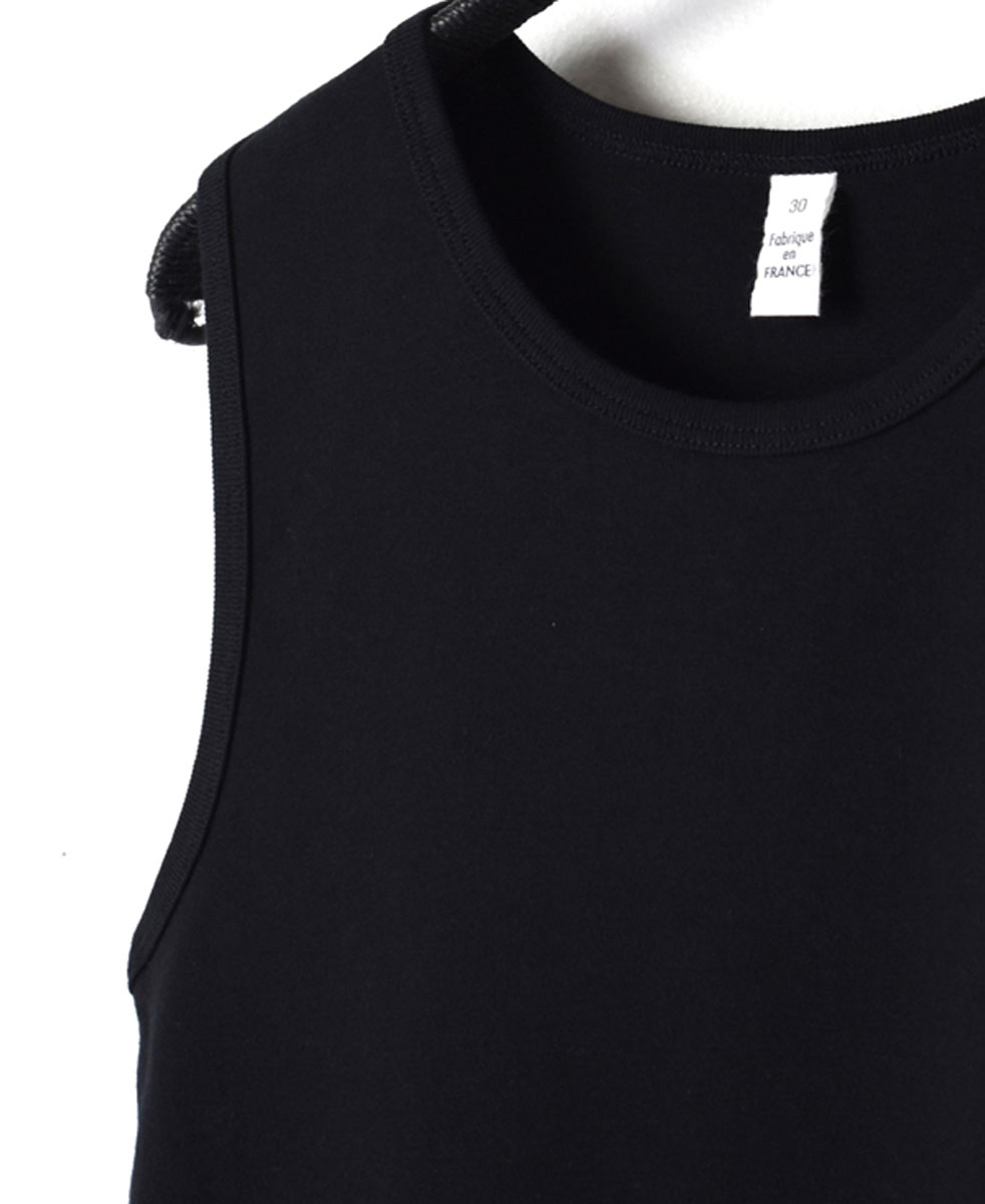 NMF1801 (ノースリーブ) 1x1 RIB COTTON CREW-NECK SLEEVELESS-T