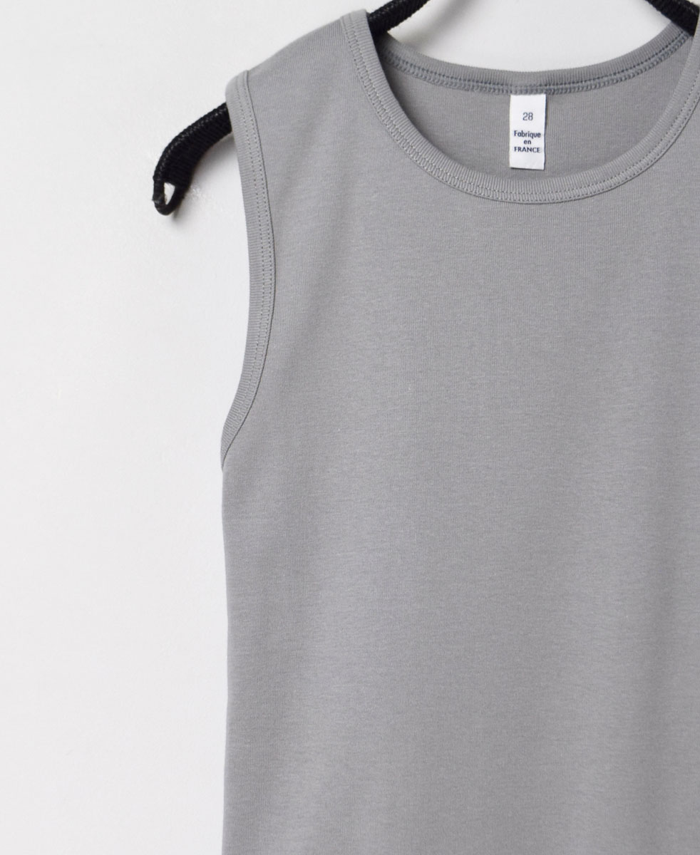 NMF1801 (ノースリーブ) 1x1 RIB COTTON CREW-NECK SLEEVELESS-T