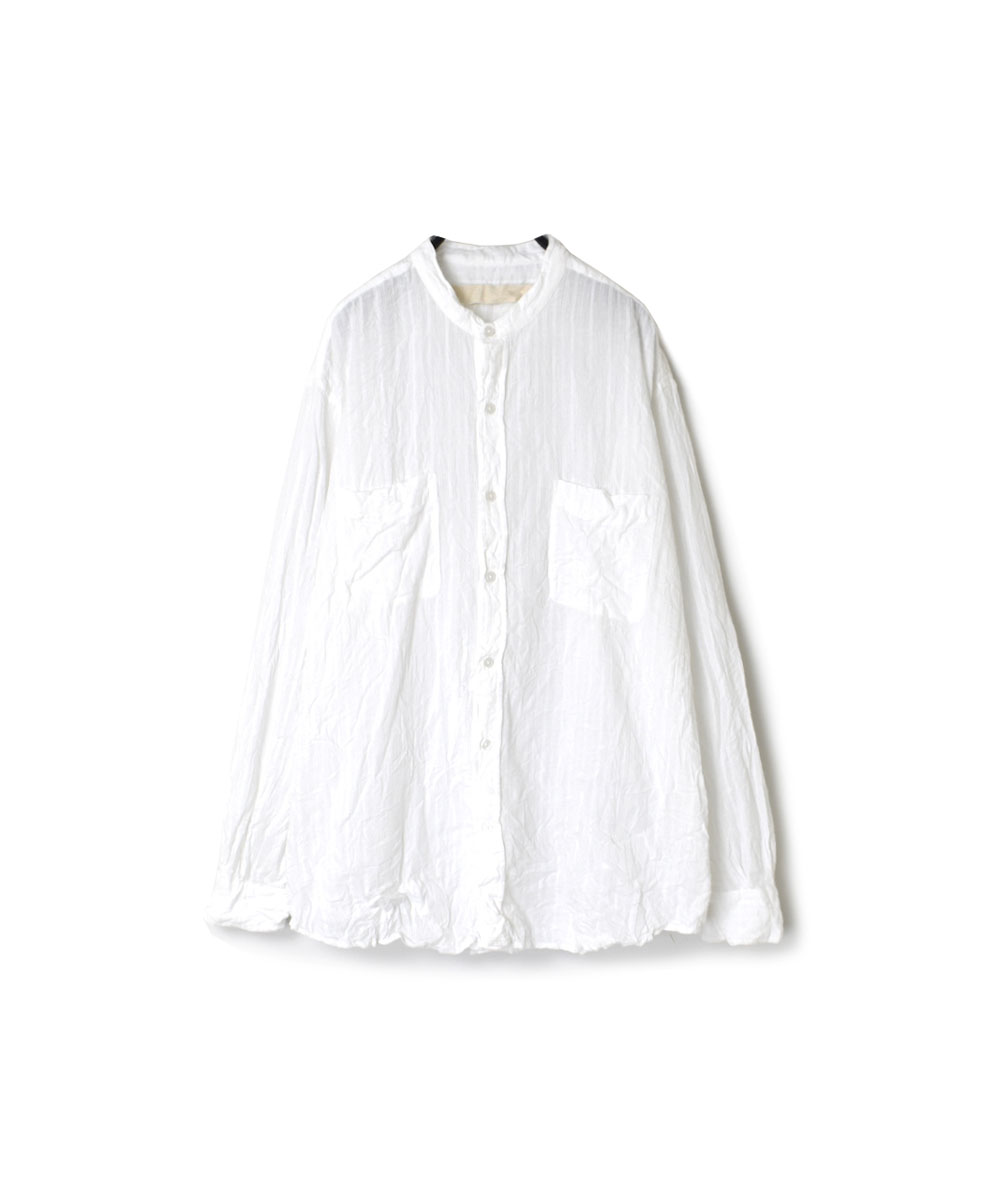 NVL1951DSW (シャツ) DOBIE STRIPE BANDED COLLAR L/SL OVERSIZED SHIRT