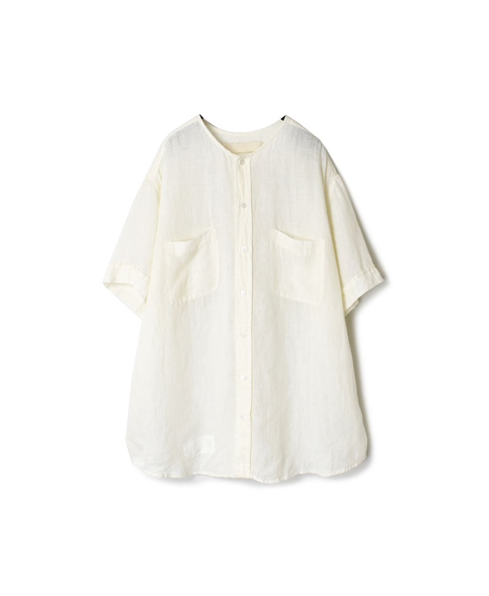 NVL2312LW (シャツ) 60’S LINEN WASHED CREW-NECK S/SL OVERSIZED SHIRT