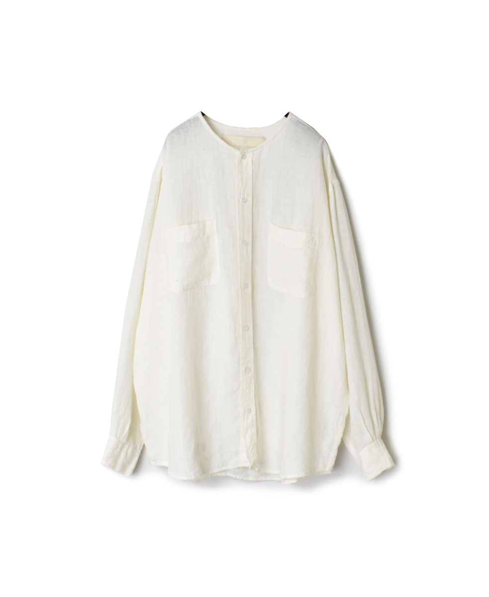 NVL2311LW (シャツ) 60’S LINEN WASHED CREW-NECK L/SL OVERSIZED SHIRT