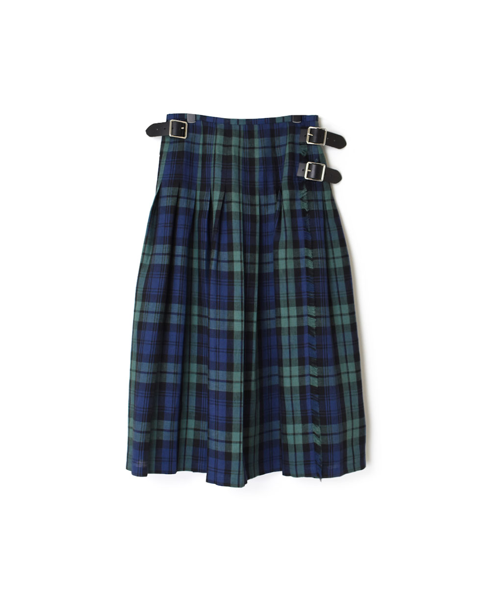 NOD0901 (スカート) IRISH LINEN LOW WAIST PLEATS WRAP SKIRT