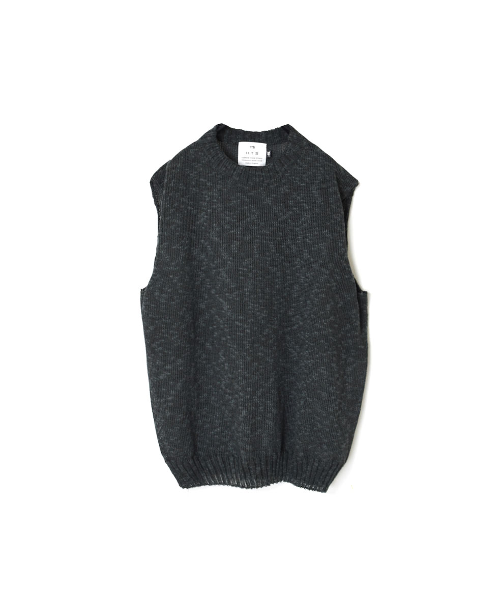 SNHT2302 (ニット) LINEN / COTTON PLAIN KNIT CREW-NECK VEST