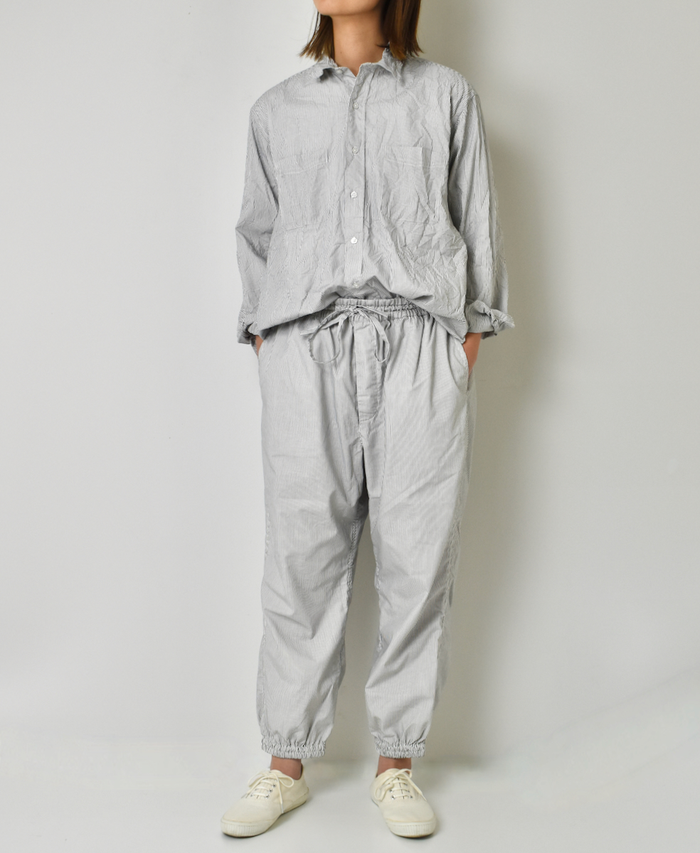NVL1861MSW (シャツ) COTTON MINI STRIPE REGULAR COLLAR L/SL OVERSIZED SHIRT