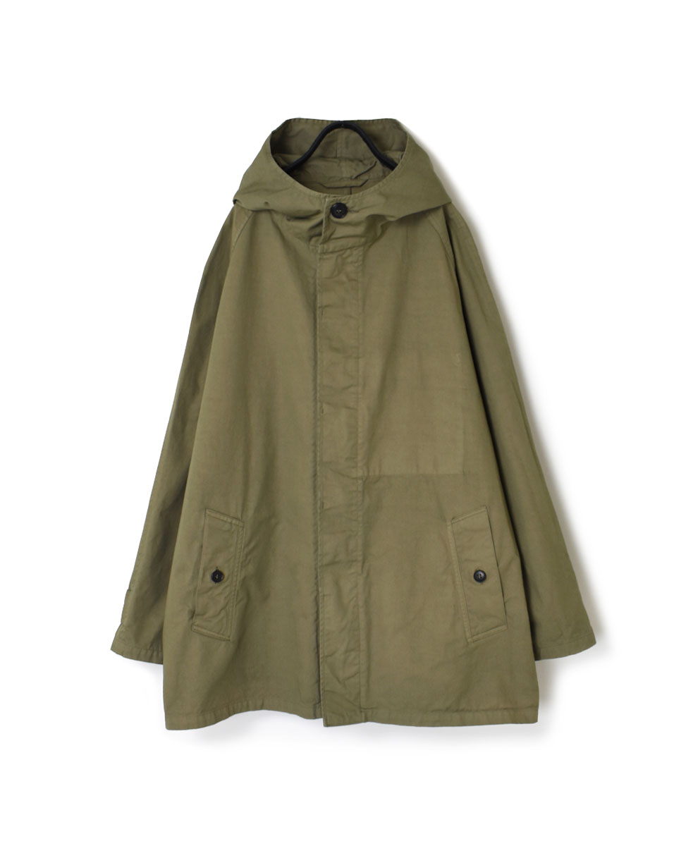 NHT2311BC (コート) MEDIUM WEIGHT COTTON TWILL OVERDYE HOODED COAT