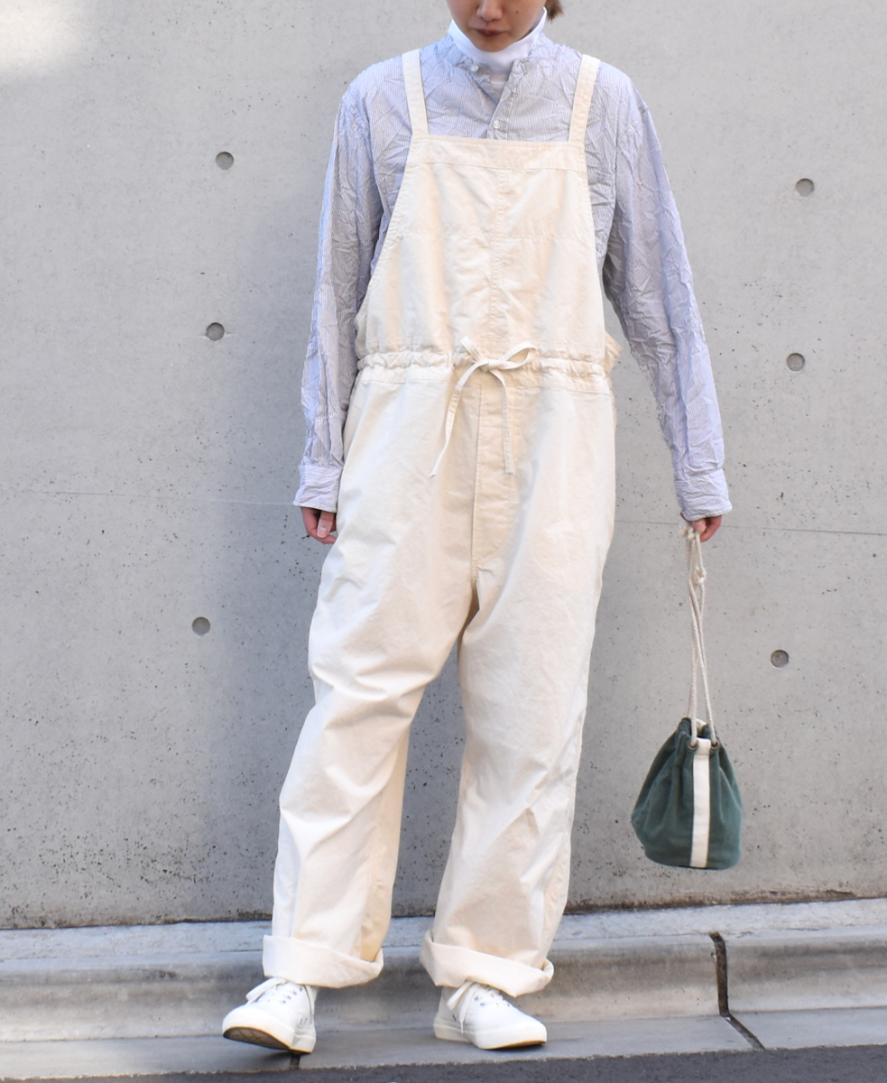 NVL1951MSW (シャツ) COTTON MINI STRIPE BANDED COLLAR L/SL OVERSIZED SHIRT