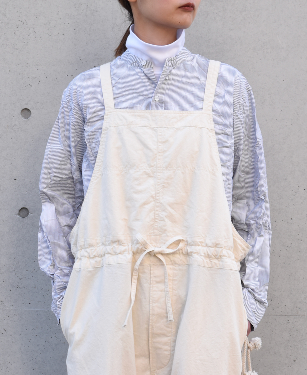 NVL1951MSW (シャツ) COTTON MINI STRIPE BANDED COLLAR L/SL OVERSIZED SHIRT
