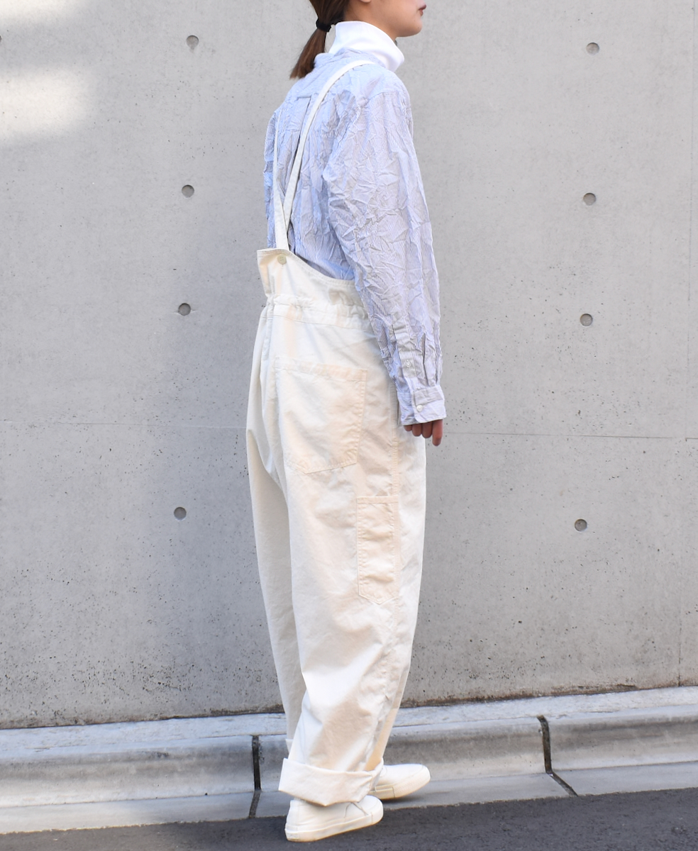 NVL1951MSW (シャツ) COTTON MINI STRIPE BANDED COLLAR L/SL OVERSIZED SHIRT