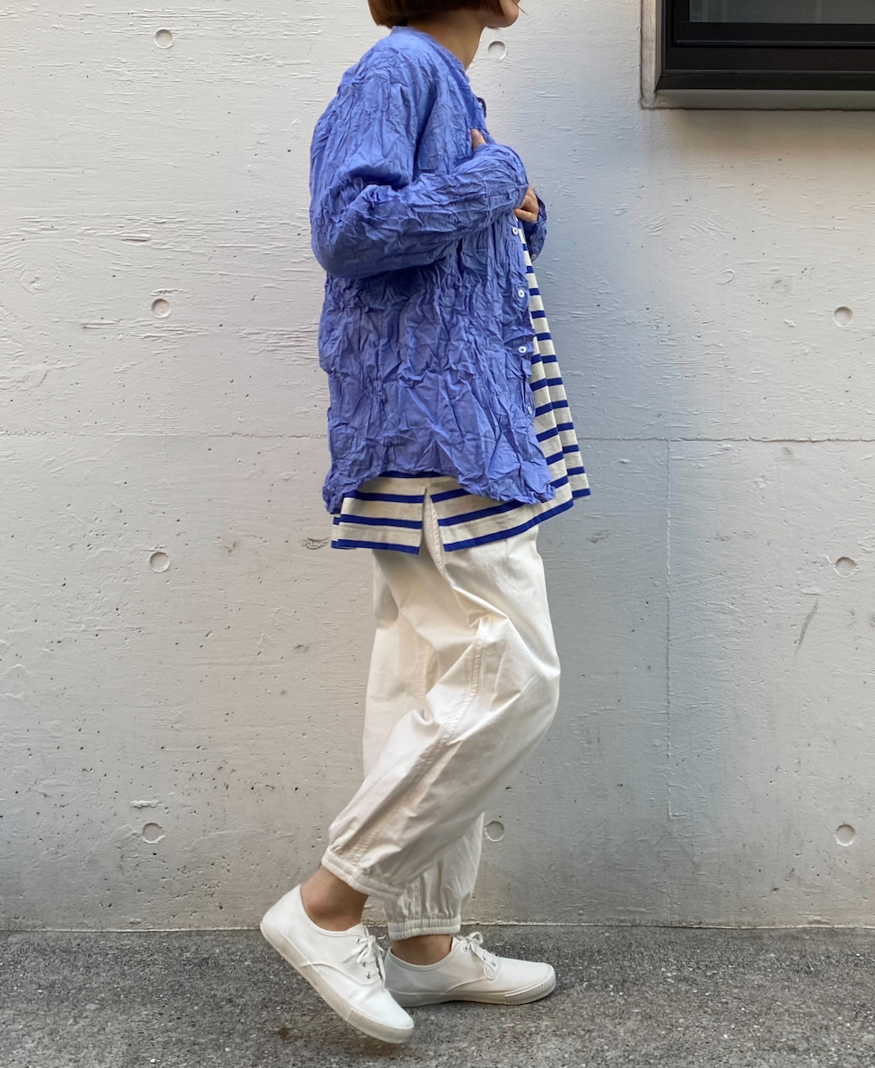 NLA2201 (カットソー) REGULAR STRIPE L/SL BOAT-NECK OVERSIZED BASQUE SHIRT