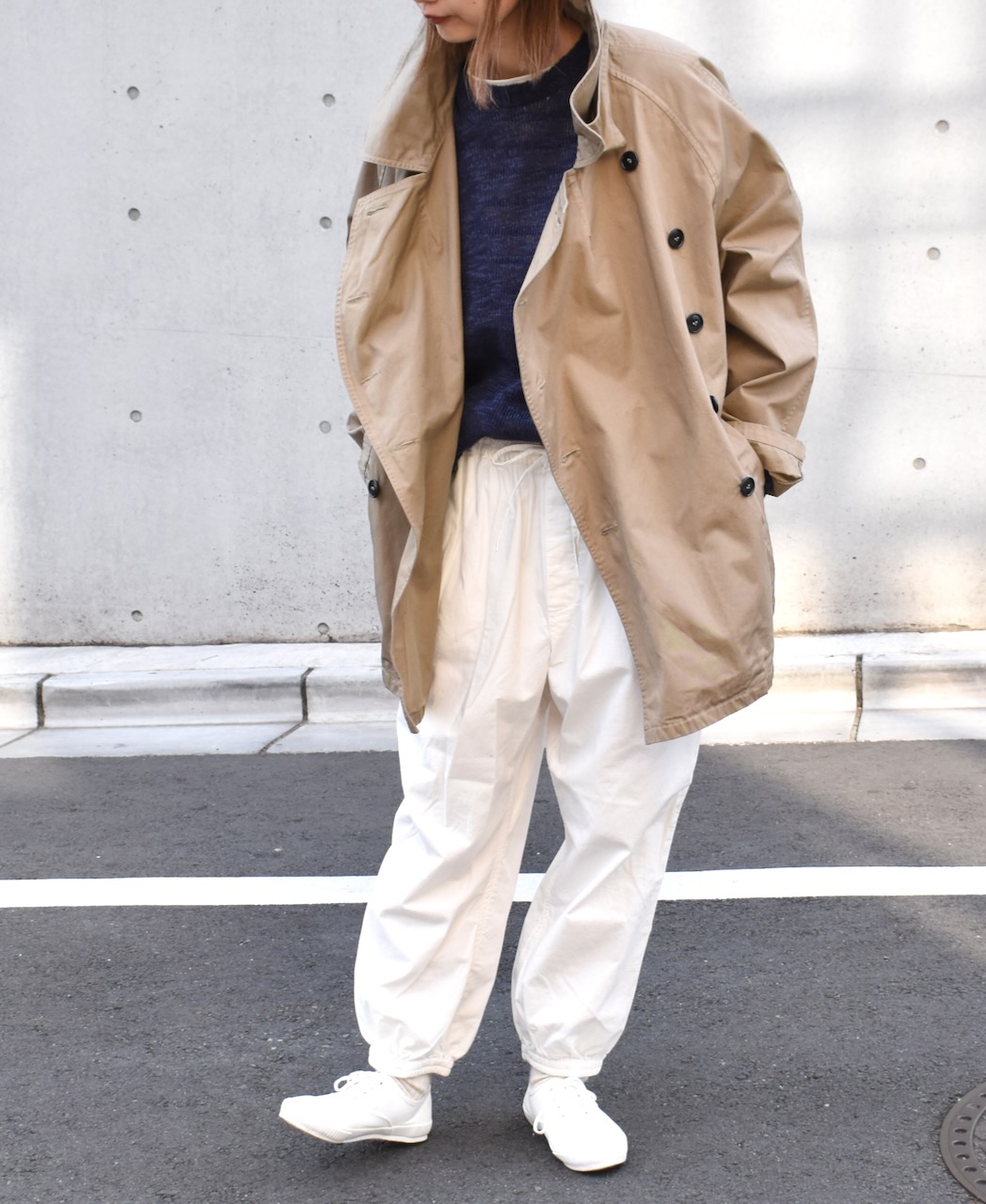 NHT2201BC (コート) MEDIUM WEIGHT COTTON TWILL OVERDYE DOUBLE OVER COAT