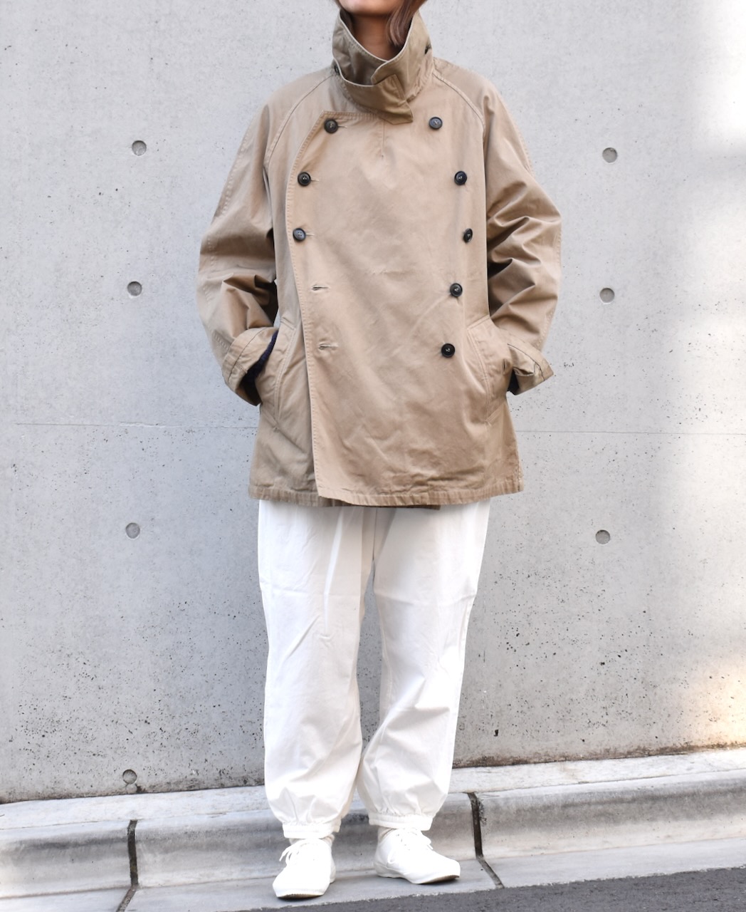 NHT2201BC (コート) MEDIUM WEIGHT COTTON TWILL OVERDYE DOUBLE OVER COAT