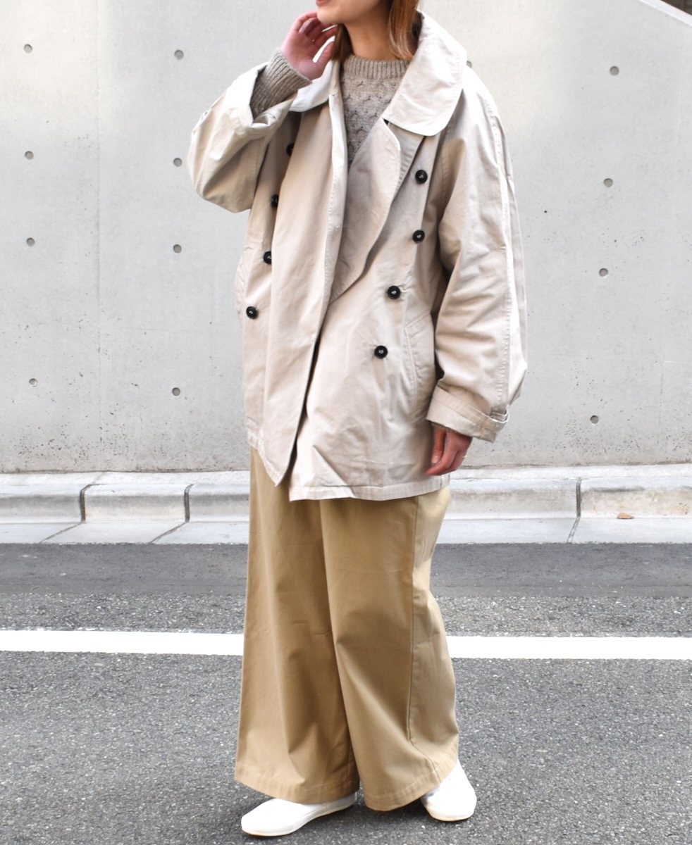 NHT2201BC (コート) MEDIUM WEIGHT COTTON TWILL OVERDYE DOUBLE OVER COAT