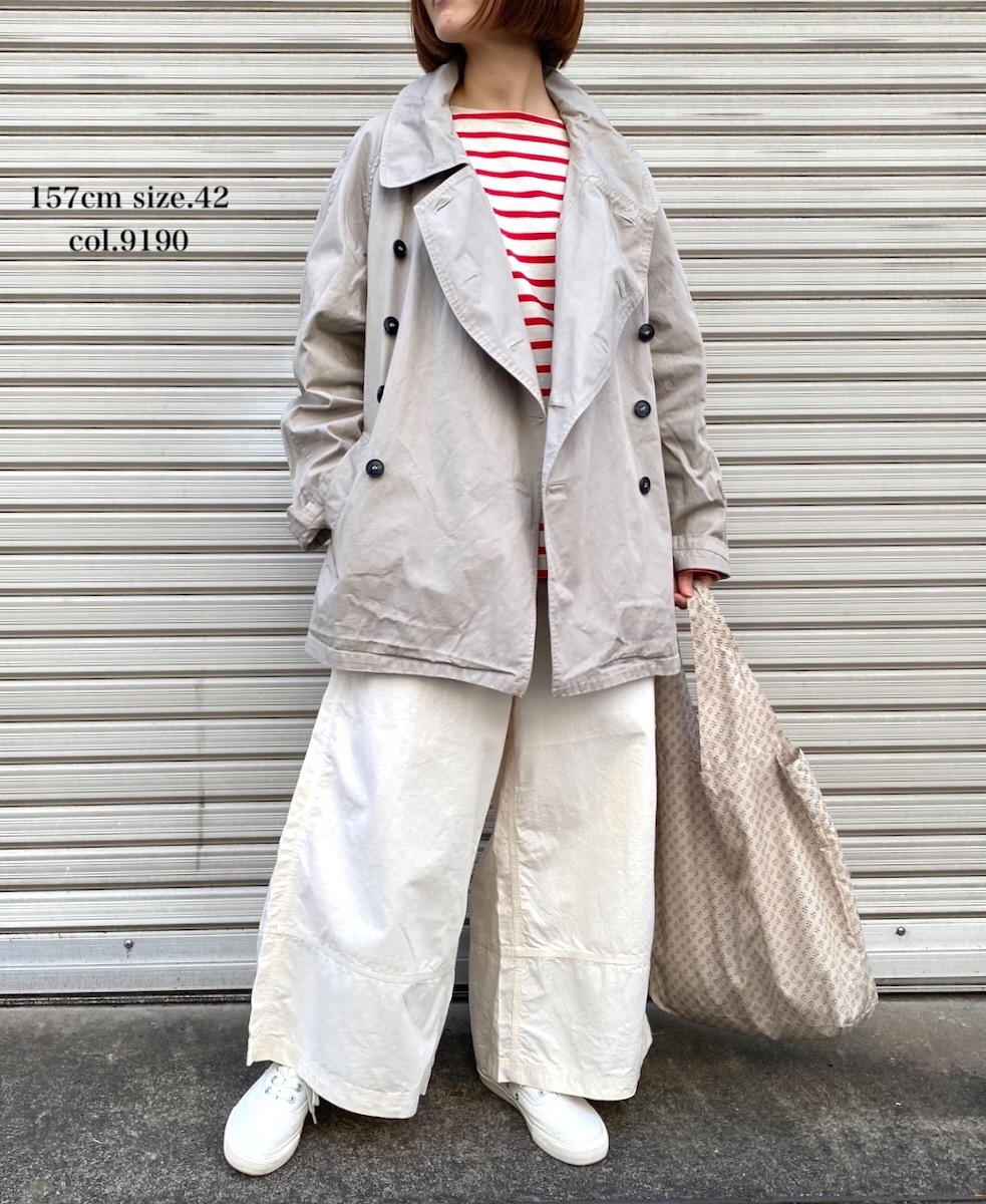 NHT2201BC (コート) MEDIUM WEIGHT COTTON TWILL OVERDYE DOUBLE OVER COAT