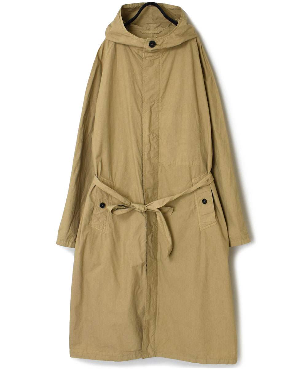 NHT2301TC (コート) LIGHT WEIGHT COTTON OVERDYE HOODED COAT WITH BELT
