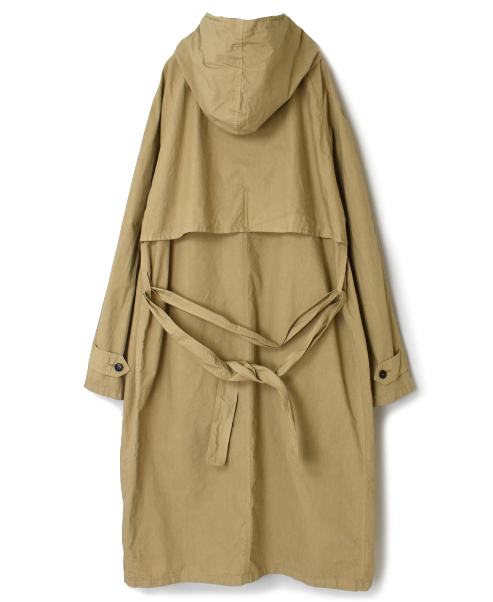 NHT2301TC (コート) LIGHT WEIGHT COTTON OVERDYE HOODED COAT WITH BELT