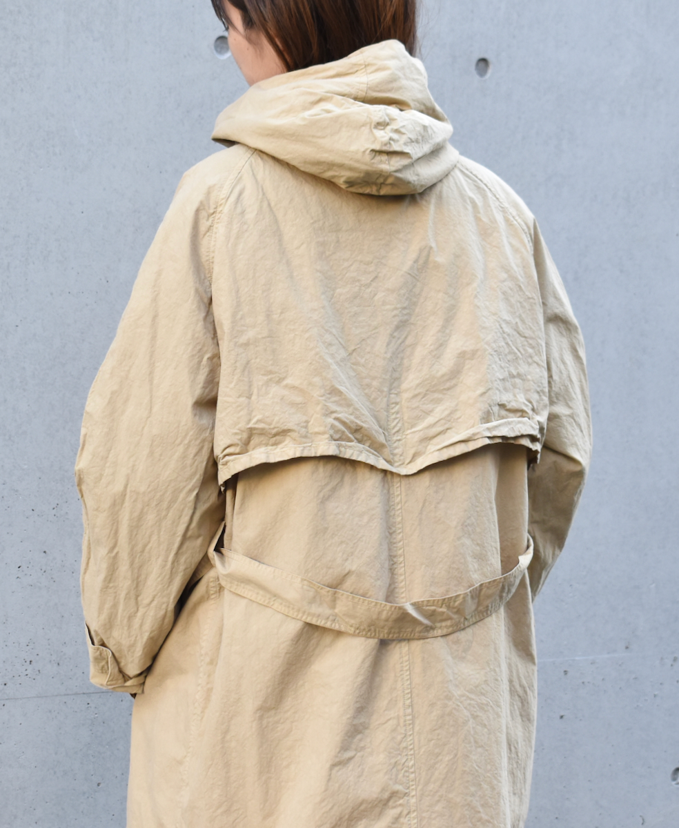 NHT2301TC (コート) LIGHT WEIGHT COTTON OVERDYE HOODED COAT WITH BELT