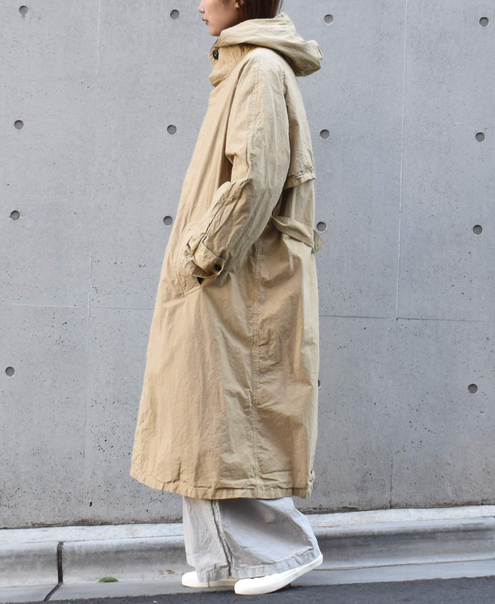 NHT2301TC (コート) LIGHT WEIGHT COTTON OVERDYE HOODED COAT WITH BELT
