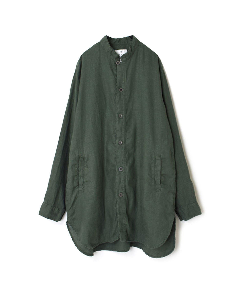 LNHT2021L (シャツ) LINEN PLAIN STAND COLLAR SHIRTS