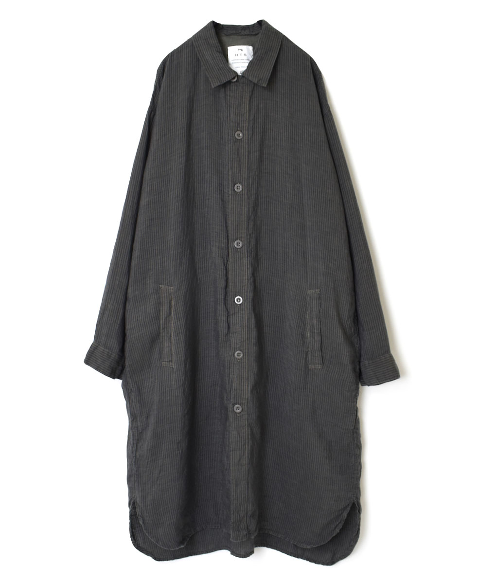 LNHT2321LS (シャツ) LINEN STRIPE WORK BUTTON SHIRT COAT