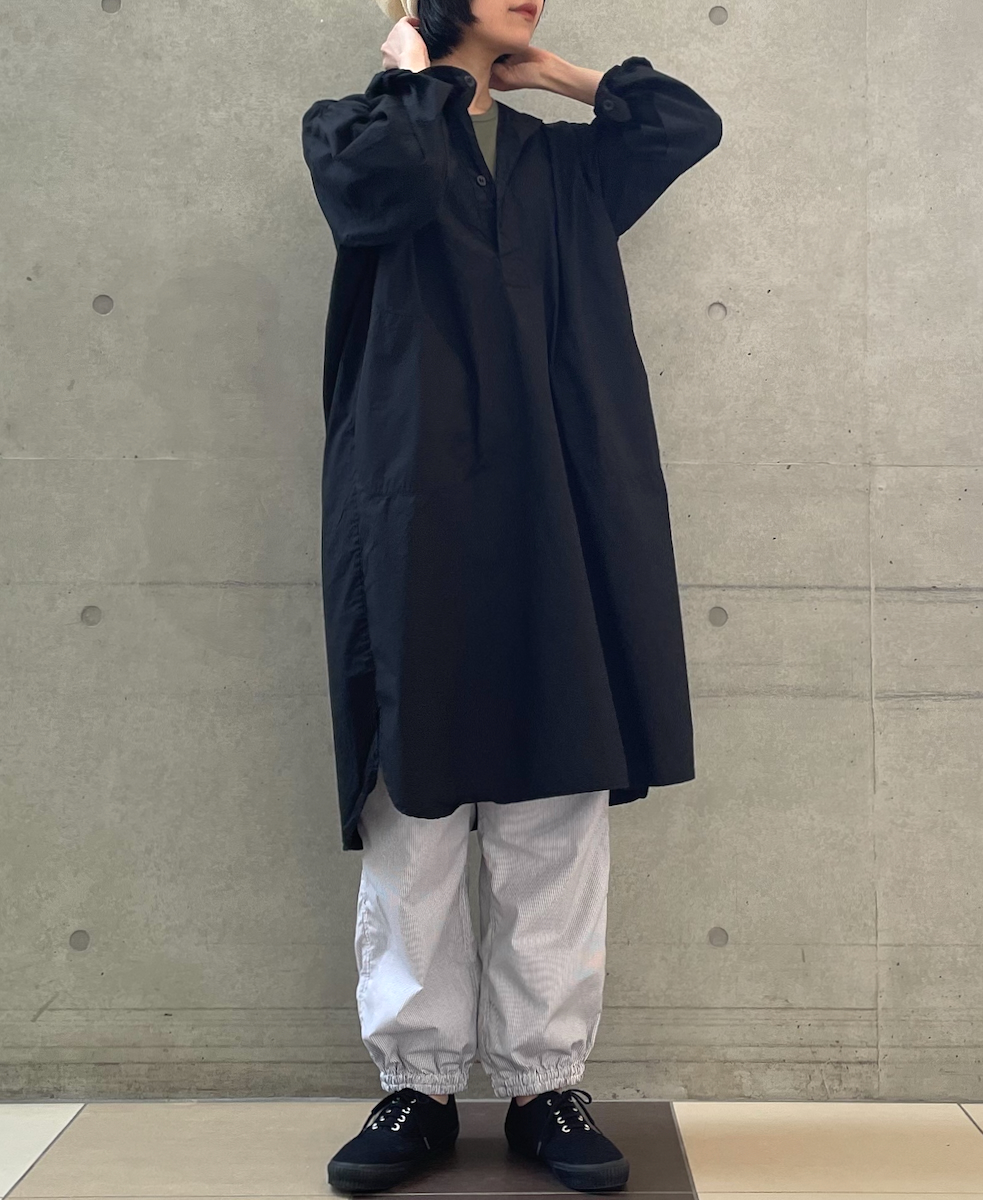 INHT2301CP (ロングシャツ) 60s COTTON POPLIN HENLEY NECK LONG SHIRT