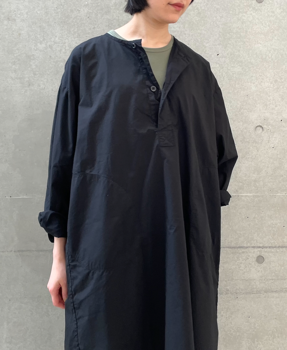 INHT2301CP (ロングシャツ) 60s COTTON POPLIN HENLEY NECK LONG SHIRT