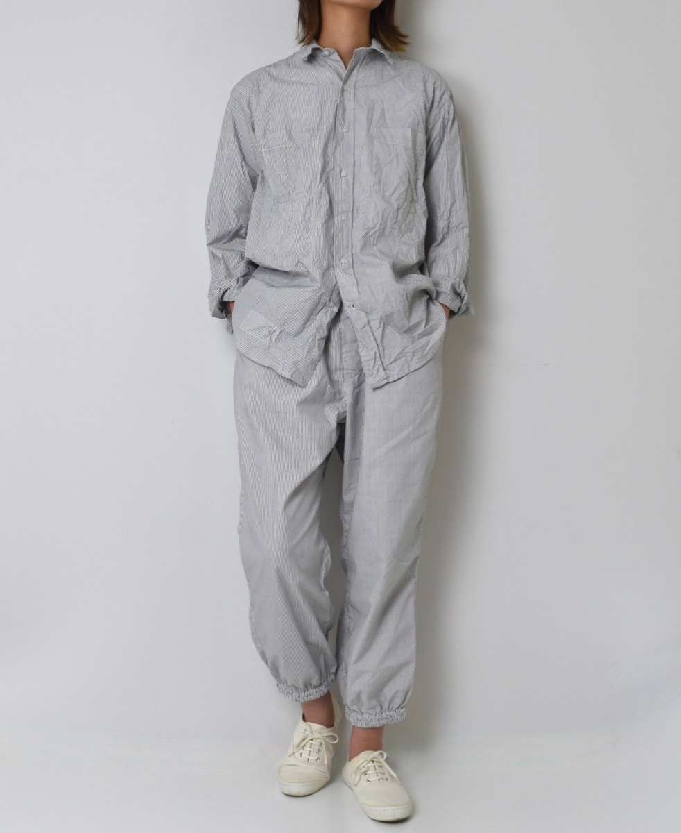 NVL1861MSW (シャツ) COTTON MINI STRIPE REGULAR COLLAR L/SL OVERSIZED SHIRT