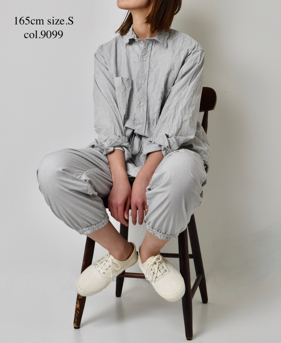 NVL1861MSW (シャツ) COTTON MINI STRIPE REGULAR COLLAR L/SL OVERSIZED SHIRT