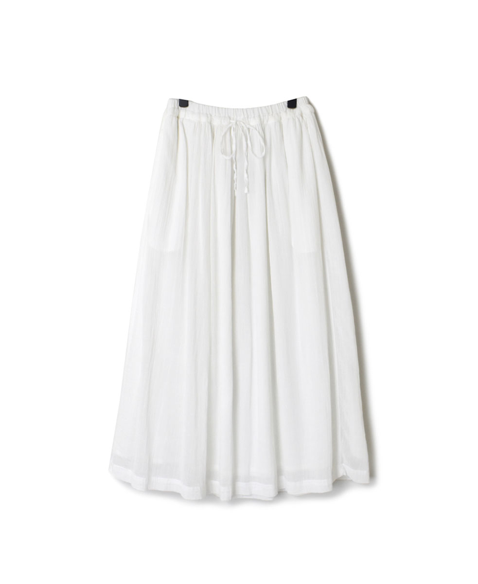 INAM2201GD (スカート) SINGLE GAUZE OVERDYED UTILITY EASY GATHERED SKIRT WITH LINING