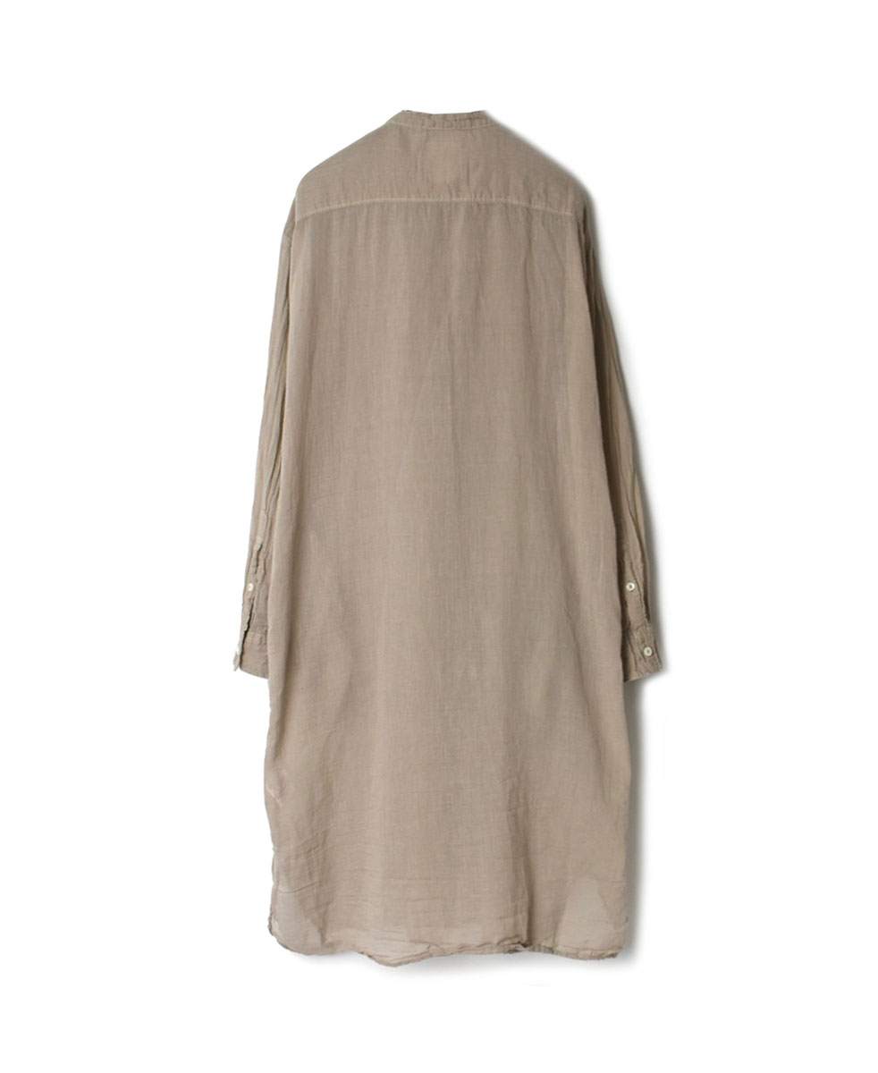 INAM1902GD (ロングシャツ) SINGLE GAUZE OVERDYED UTILITY BANDED 