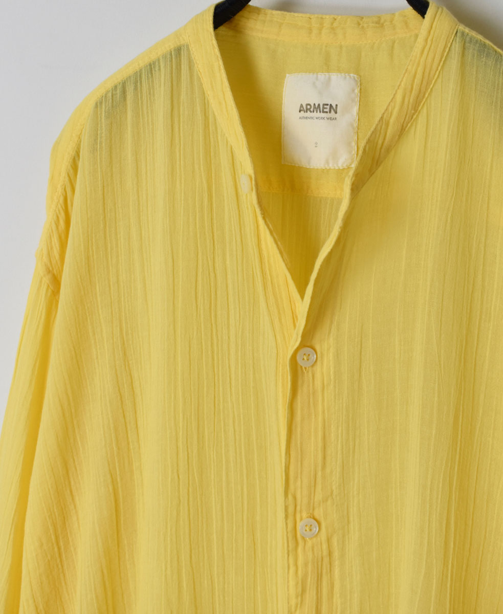 INAM1902GD (ロングシャツ) SINGLE GAUZE OVERDYED UTILITY BANDED 