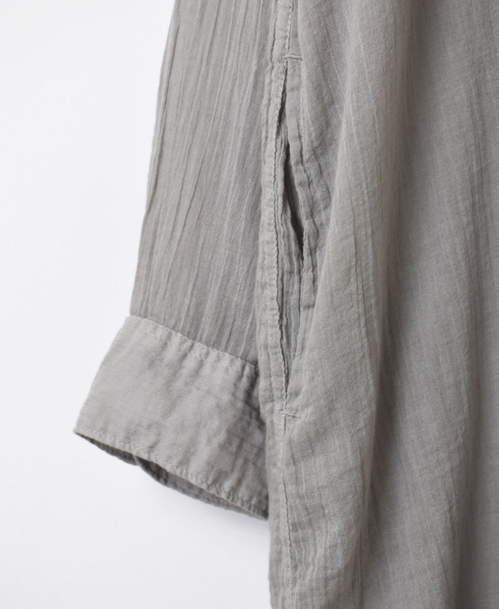 INAM1902GD (ロングシャツ) SINGLE GAUZE OVERDYED UTILITY BANDED COLLAR LONG SHIRTS