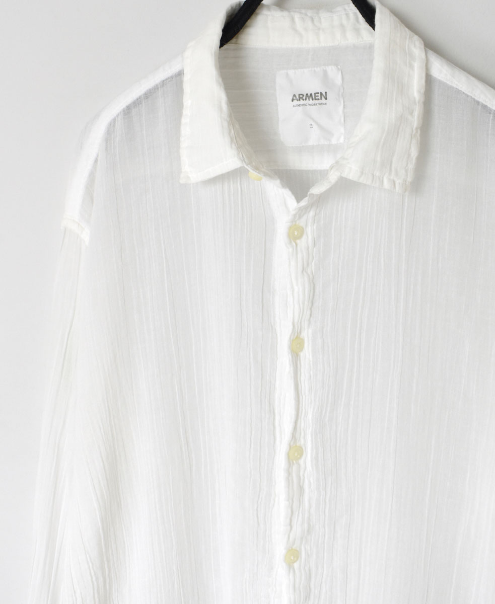 INAM1901GD (シャツ) SINGLE GAUZE OVERDYED UTILITY REGULAR COLLAR SHIRTS