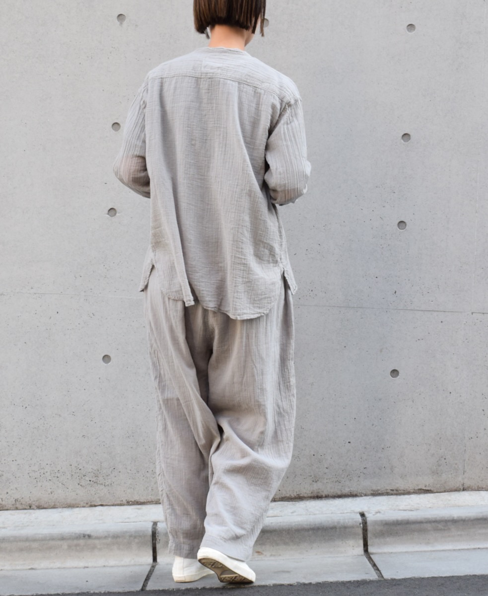 INAM2251GD (パンツ) SINGLE GAUZE OVERDYED GATHERED EASY PANTS