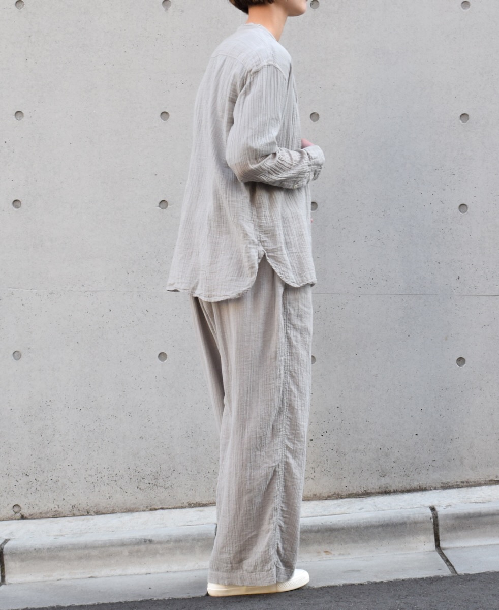 INAM2251GD (パンツ) SINGLE GAUZE OVERDYED GATHERED EASY PANTS