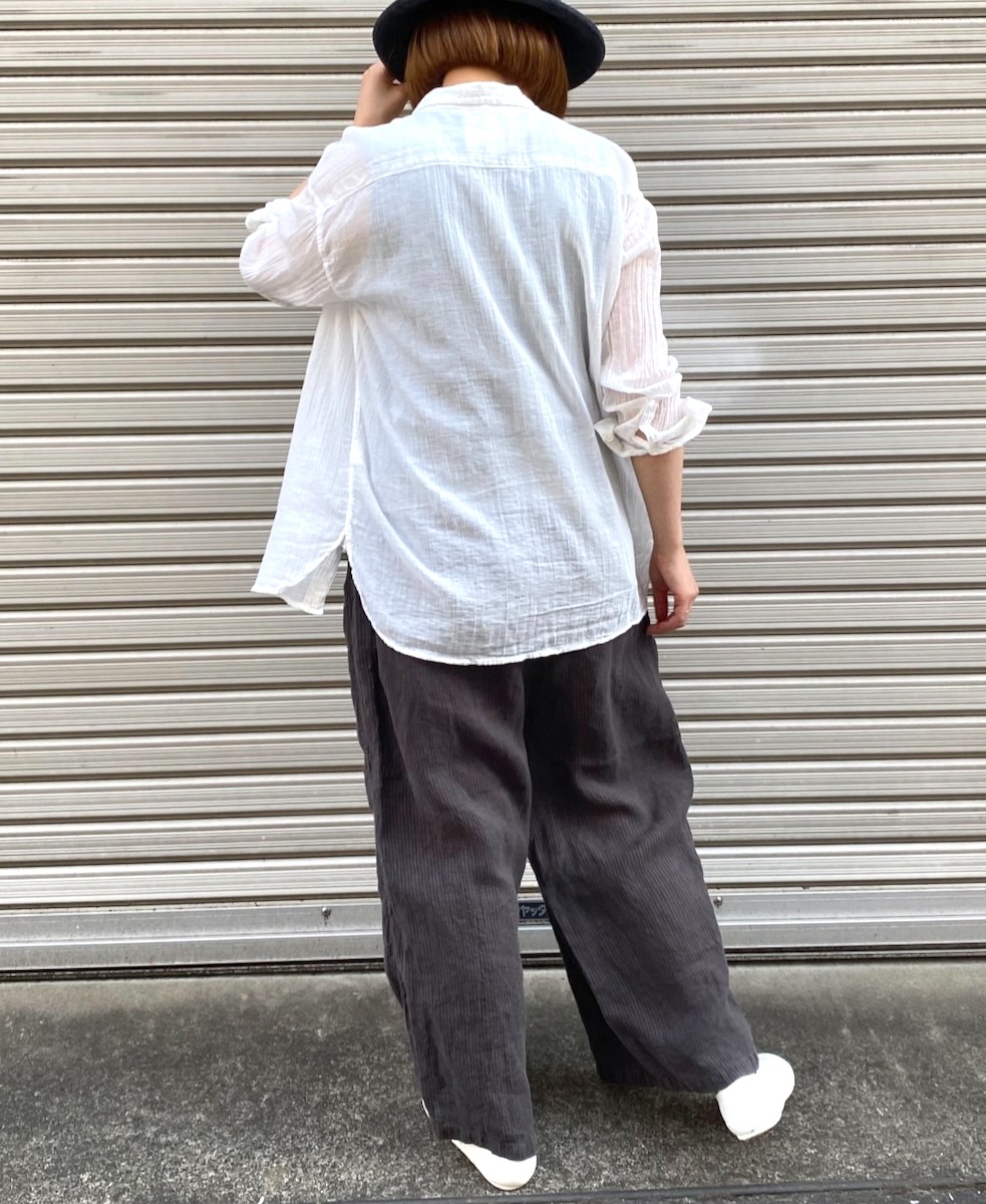 INAM1901GD (シャツ) SINGLE GAUZE OVERDYED UTILITY REGULAR COLLAR SHIRTS