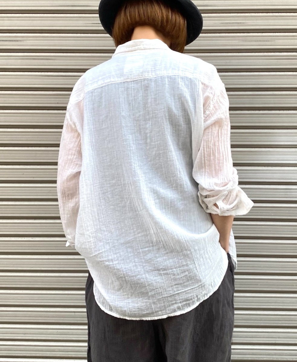 INAM1901GD (シャツ) SINGLE GAUZE OVERDYED UTILITY REGULAR COLLAR SHIRTS