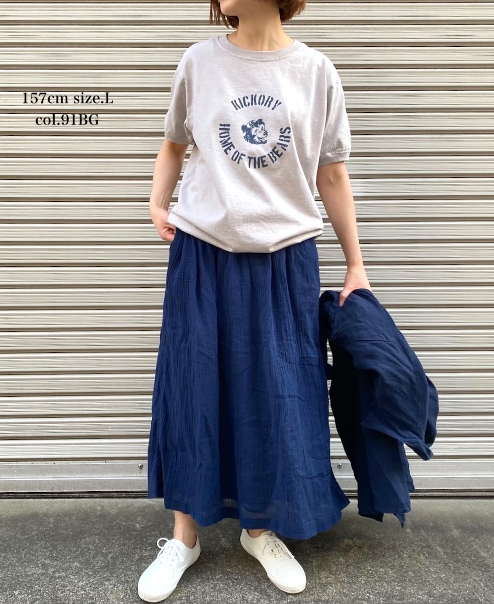 NGT9801 0734 (Tシャツ) 7.2oz "BEAR" CREW-NECK S/SL TEE CUFF AND HEM RIB