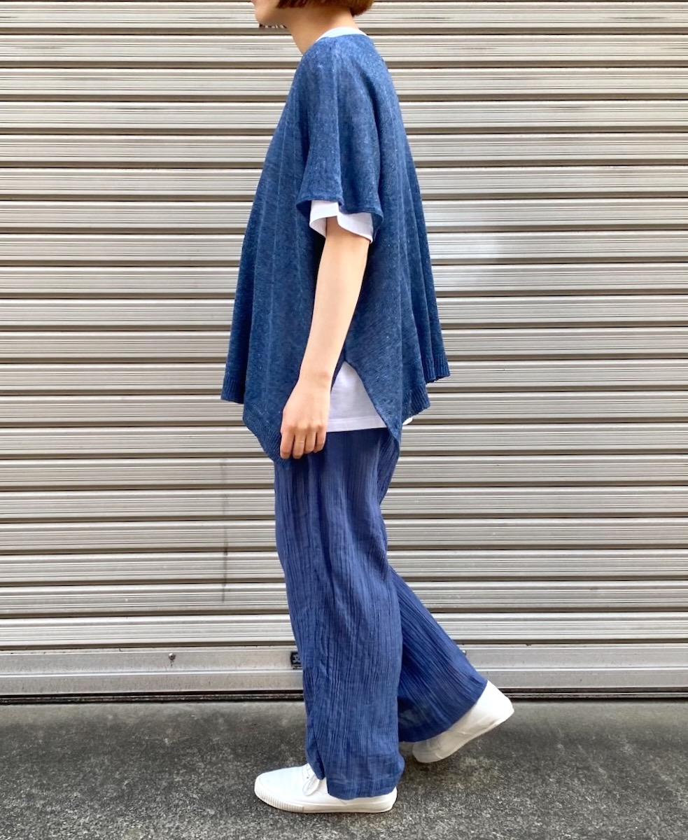 INAM2251GD (パンツ) SINGLE GAUZE OVERDYED GATHERED EASY PANTS