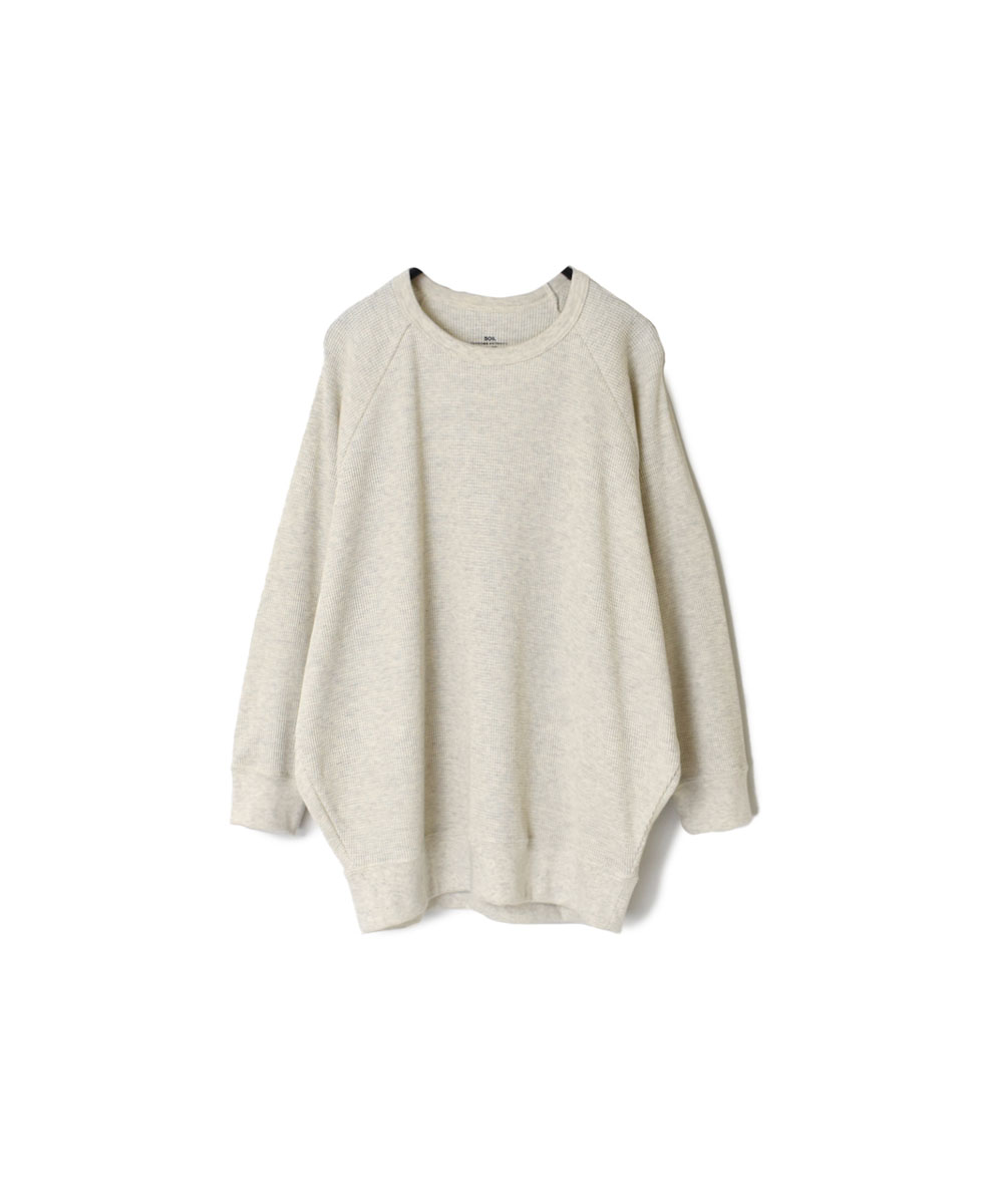 GNSL23321 (Tシャツ) 30/1 COTTON WAFFLE DOLMAN SLEEVE CREW-NECK T-SHIRT