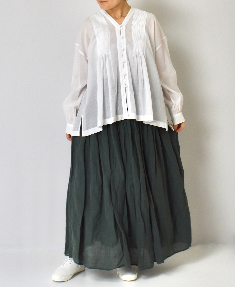 INMDS23032 (シャツ) 100'S KHADI (100'S X 150'S) V-NECK FRONT 