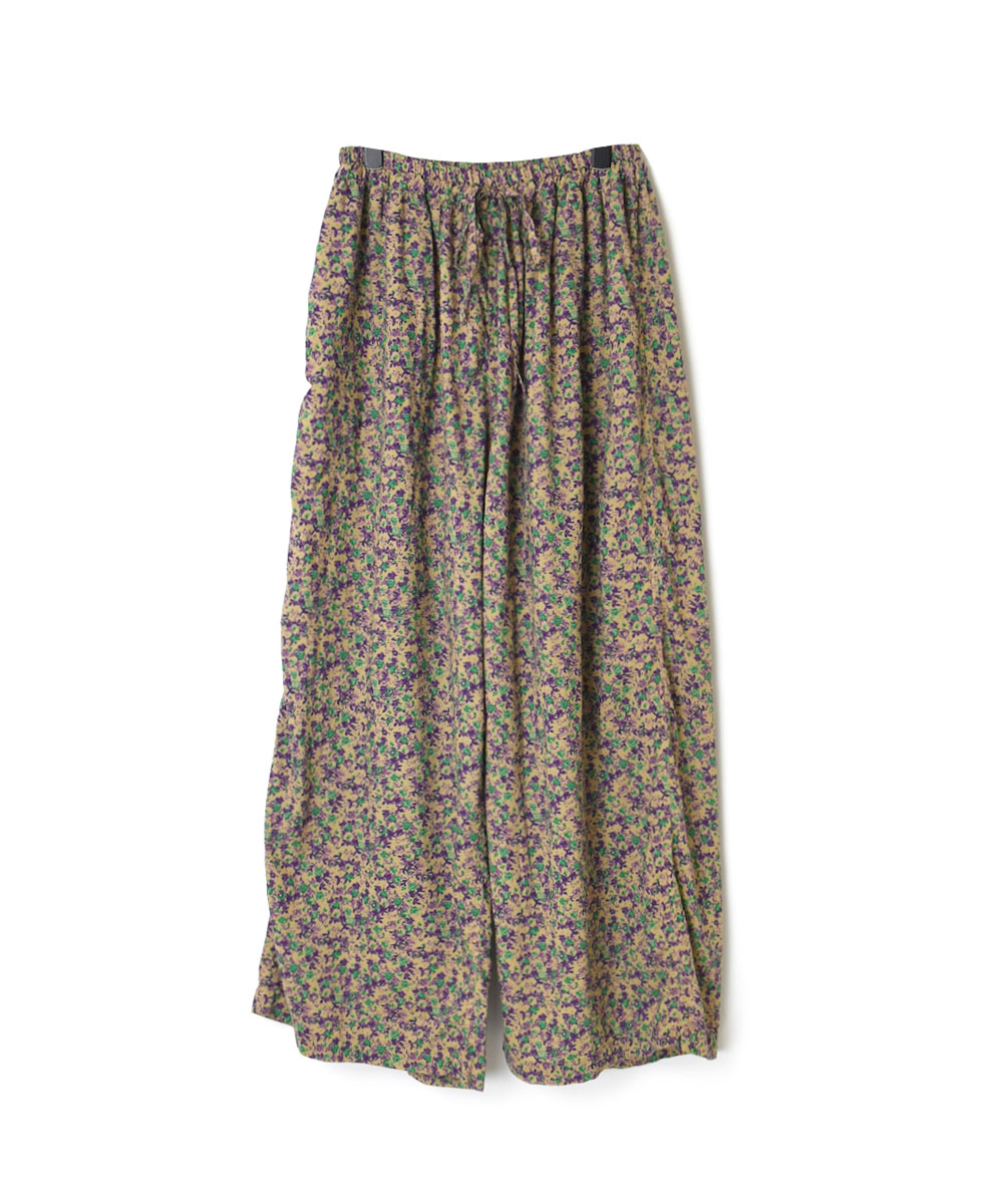 INAM2251FD (パンツ) COTTON SMALL FLOWER PRINT GATHERED EASY PANTS