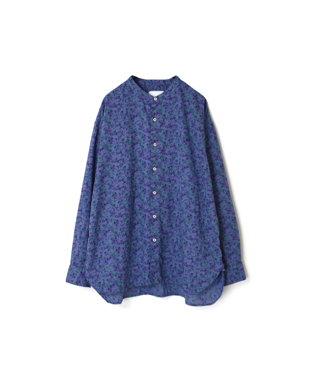 INAM1702FD (シャツ) COTTON SMALL FLOWER PRINT UTILITY BANDED COLLAR SHIRT