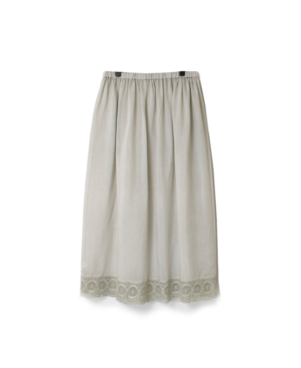 INMDS23021N (スカート) HANDWOVEN COTTON SILK WITH LACE EASY SKIRT