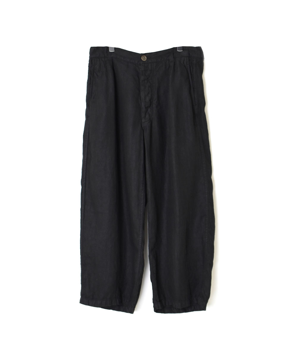 NAM1811LH (パンツ) LINEN HERRINGBONE (OVERDYE) ONE-TUCK CROPPED PANTS