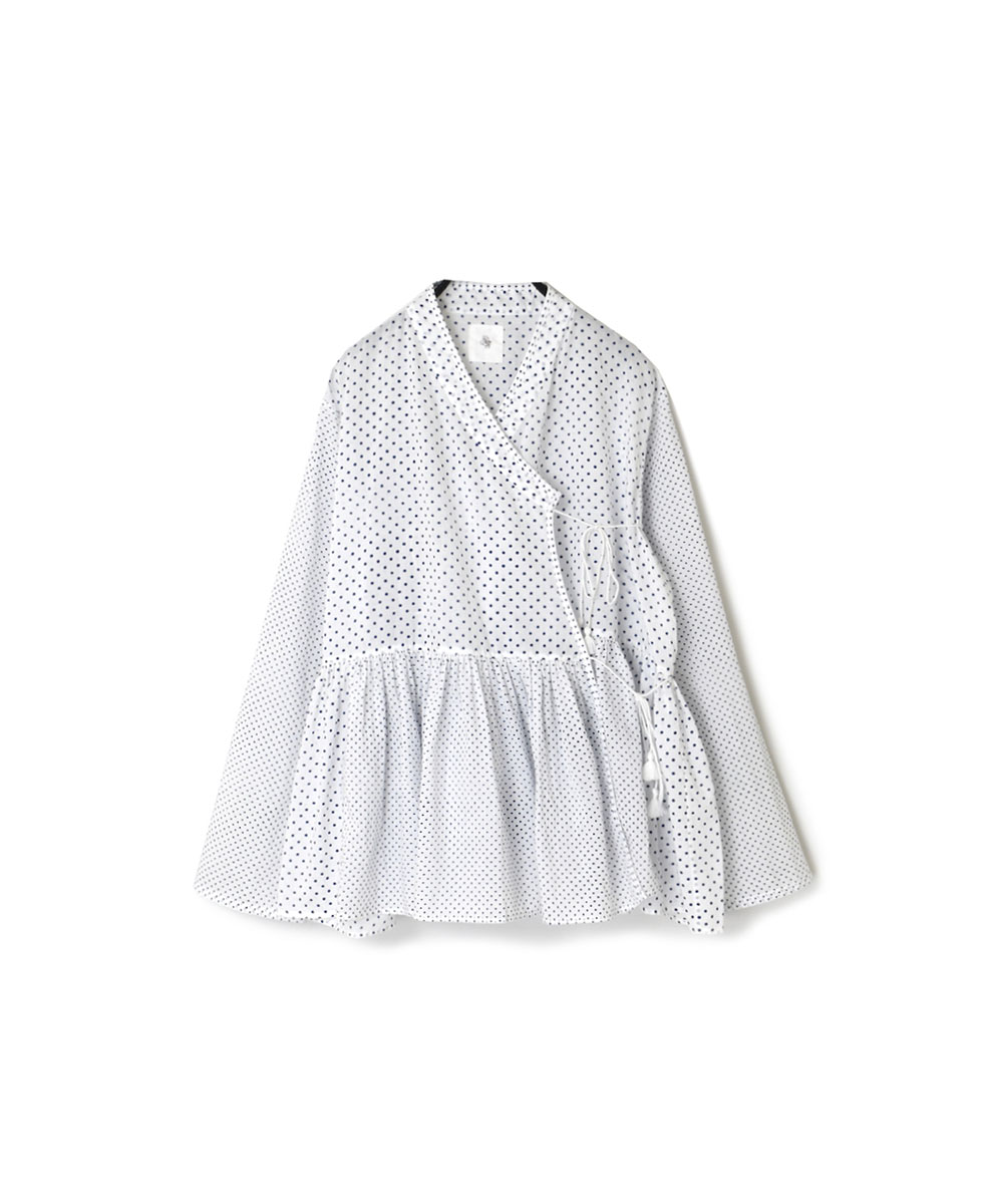 INMDS23071 (ブラウス) 80’S VOILE DOT PATHWORK BLOCK PRINT CACHE COEUR