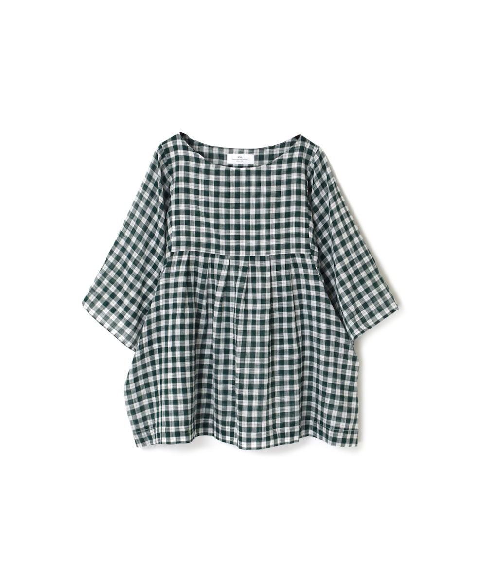 NSL23032 (ブラウス) FANCY GINGHAM CHECK DOLMAN SLEEVE PULLOVER