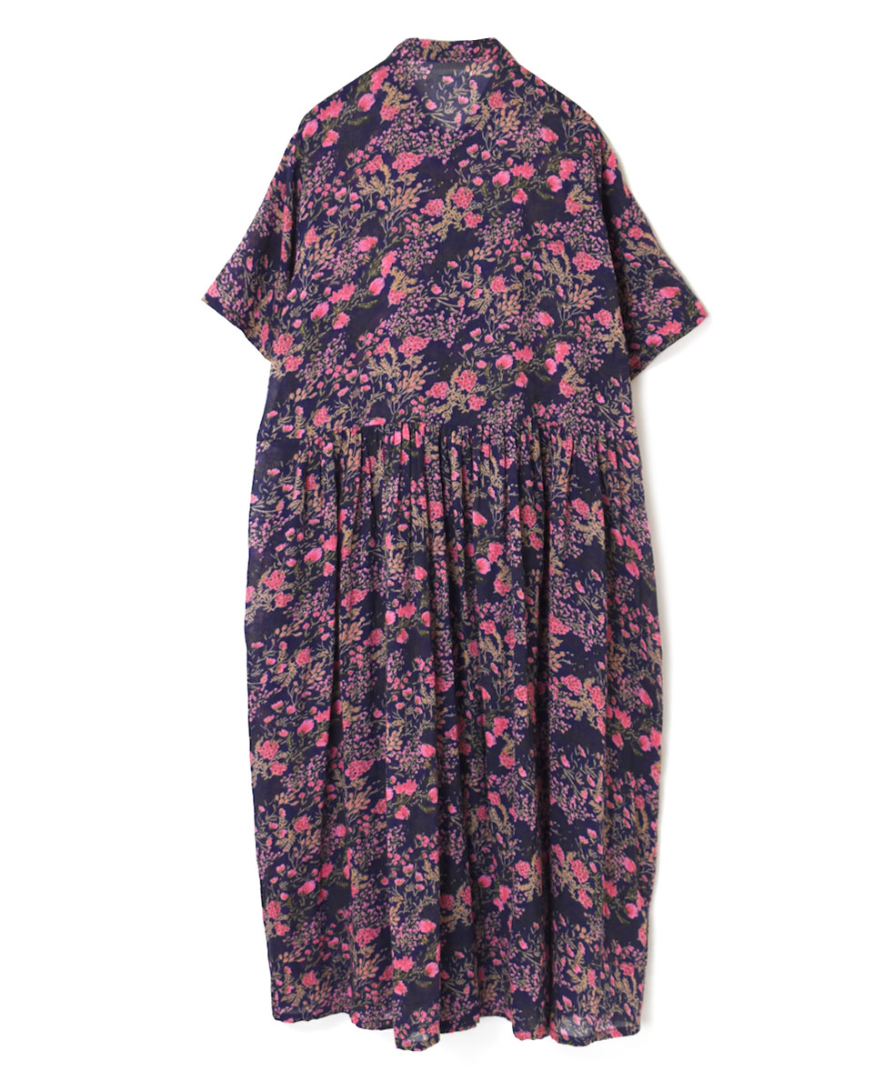 NSL23077 (ワンピース) COTTON FLOWER PRINT BANDED COLLAR DRESS