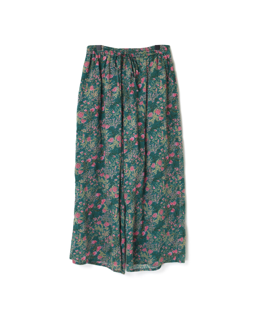 NSL23076 (パンツ) COTTON FLOWER PRINT WIDE EASY PANTS