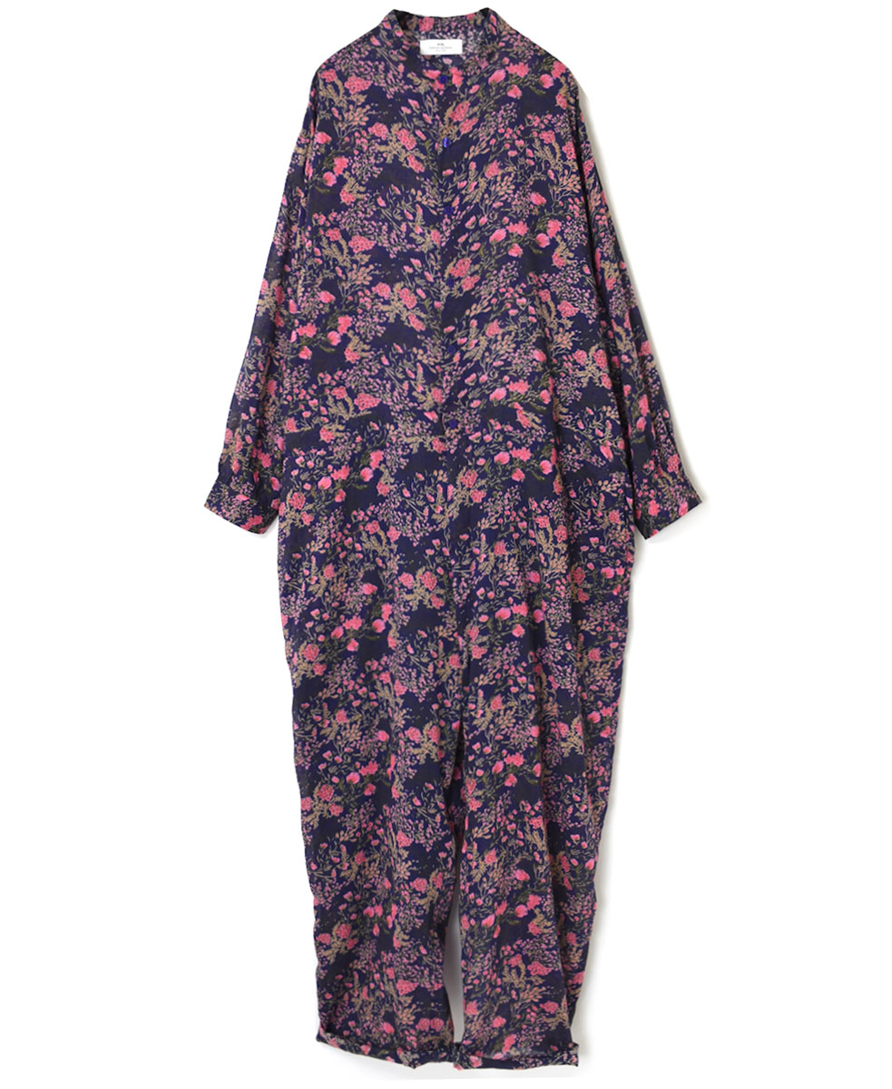 NSL23074 (オーバーオール) COTTON FLOWER PRINT BANDED COLLAR OVERALLS