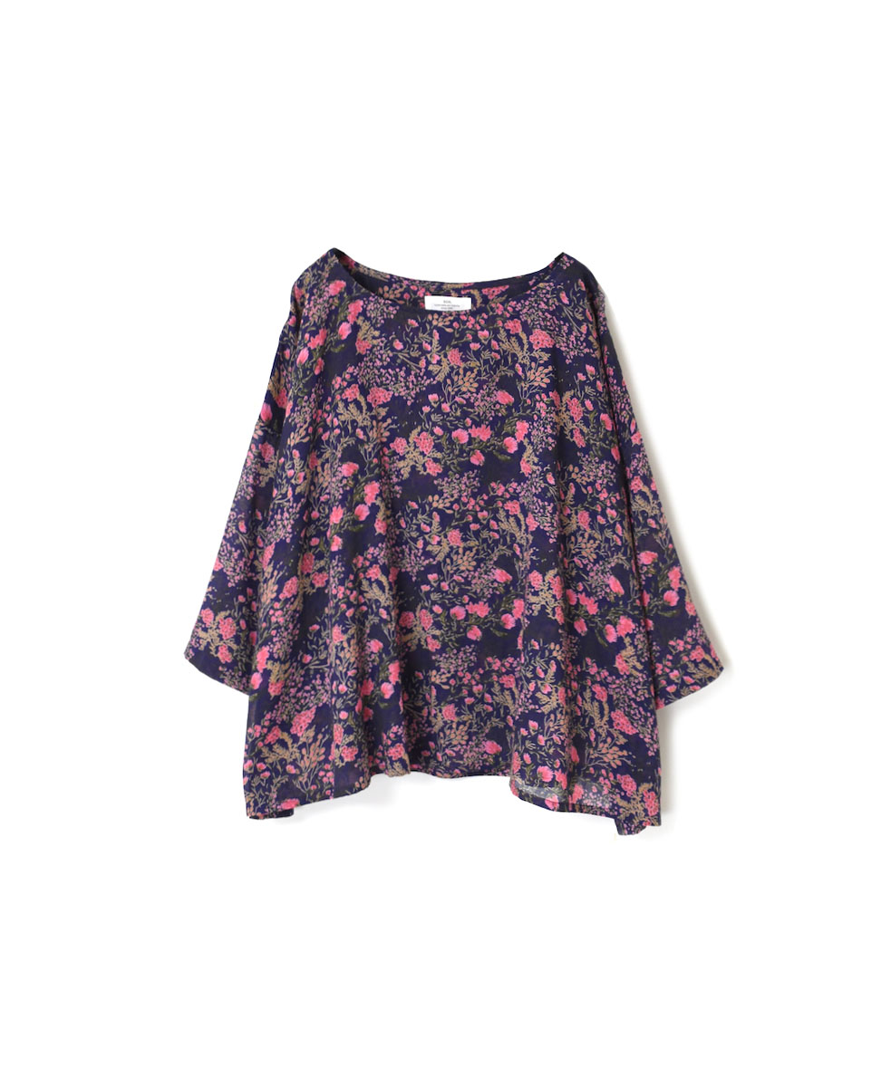 NSL23071 (ブラウス) COTTON FLOWER PRINT GATHERED SMOCK